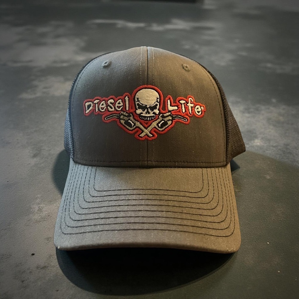 Diesel Life Gray Cap with Skull Logo